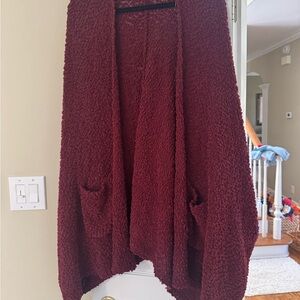 Peach Love California Deep Red Cardigan